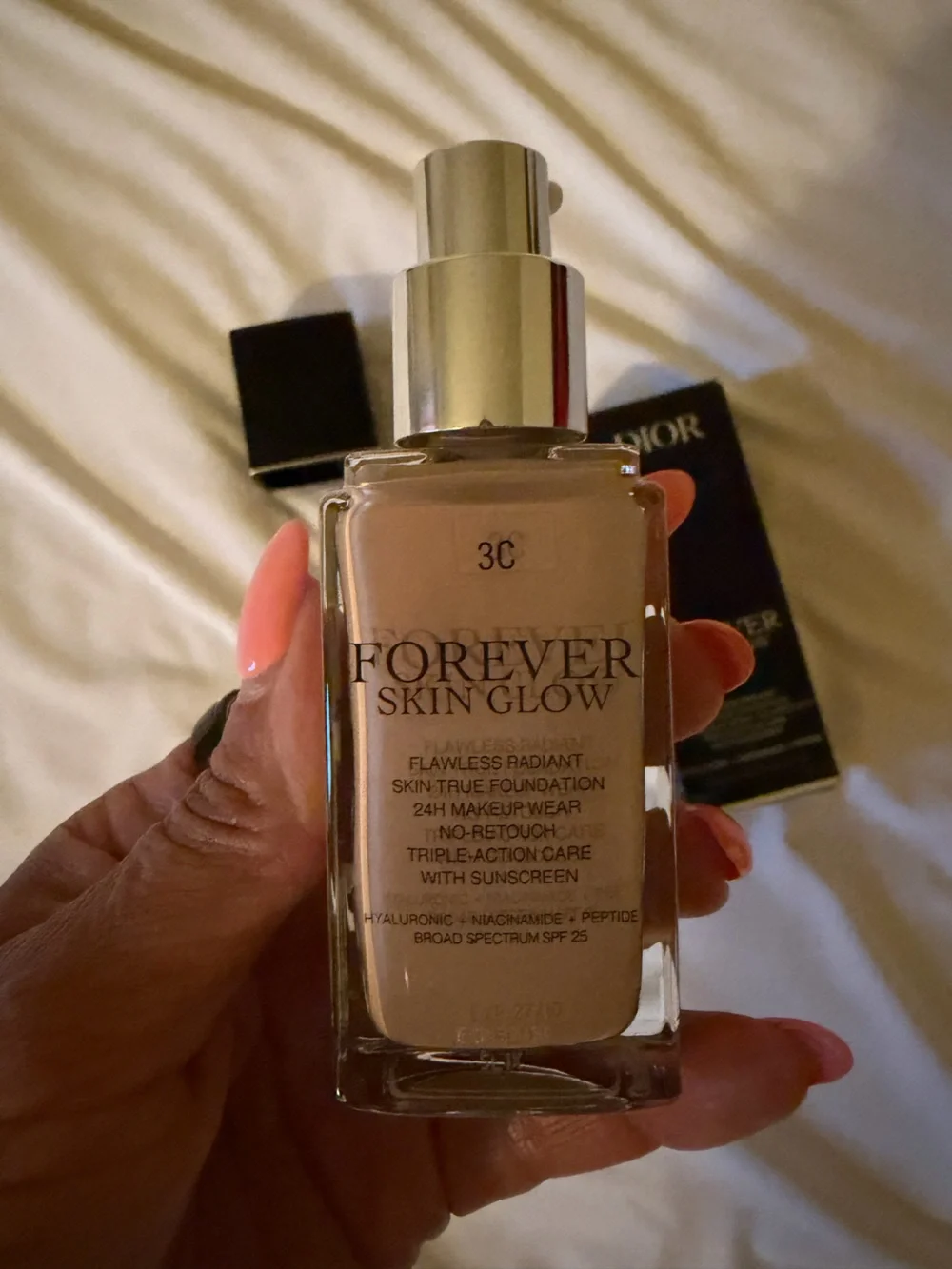Dior Forever skin glow foundation.